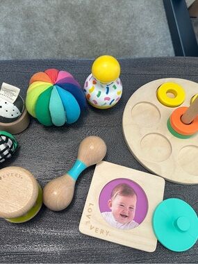 Lovevery Random Baby Toys Wooden and Fabric Multicolor Baby Activity Toy Set